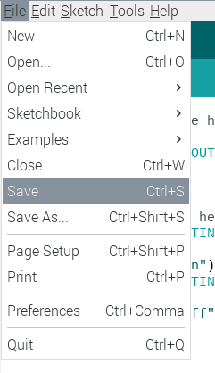 Кнопка сохранения Arduino Ide