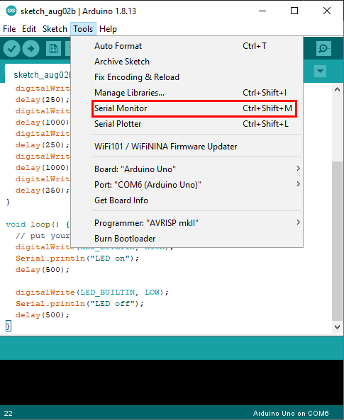 Последовательный монитор Arduino Ide