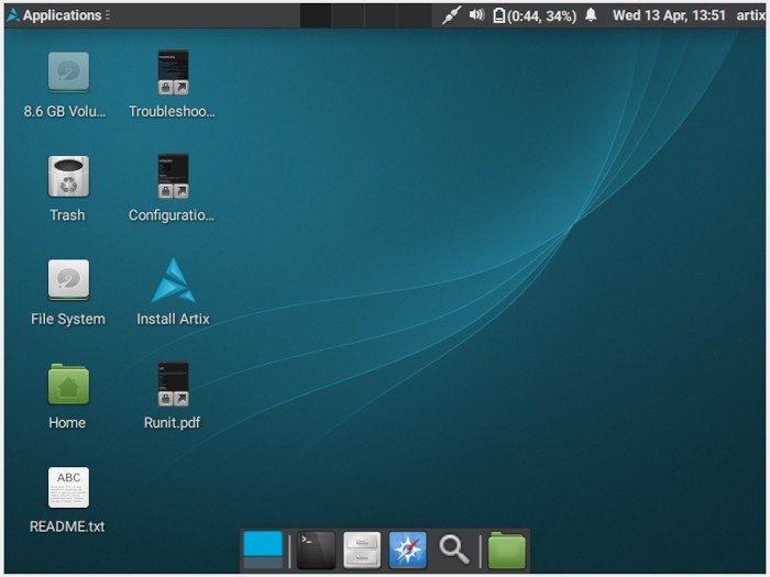 Artix Linux 08 Live Disk Desktop