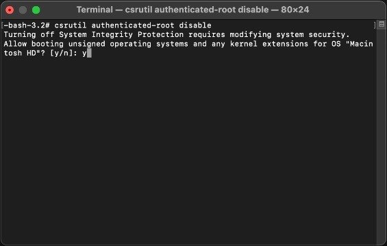 Отключить аутентифицированный root