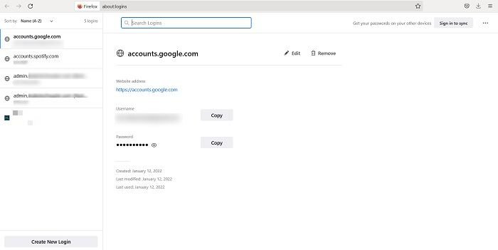 Автоматический выход из ПК с Google Firefox. Выбор пароля учетной записи.