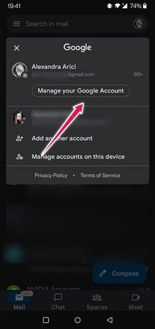 Автоматический выход из аккаунта Google Управление учетной записью Приложение Gmail для мобильных устройств