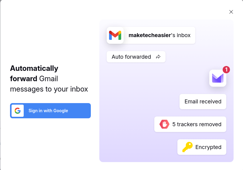 Настройка параметра «Автоматически пересылать Gmail».