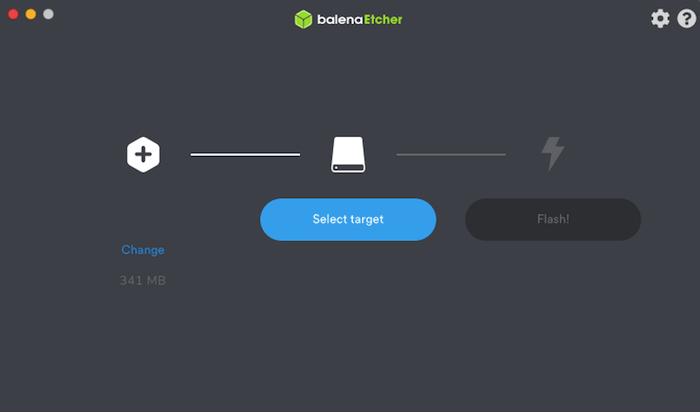 Перенесите образ системы Raspbian на SD-карту с помощью Etcher.