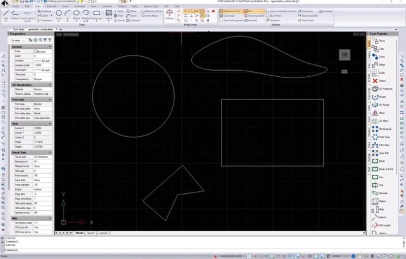 Использование фигур в CMS Intellicad.