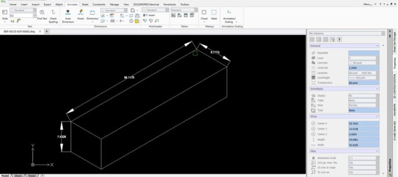 Аннотирование с помощью DraftSight.