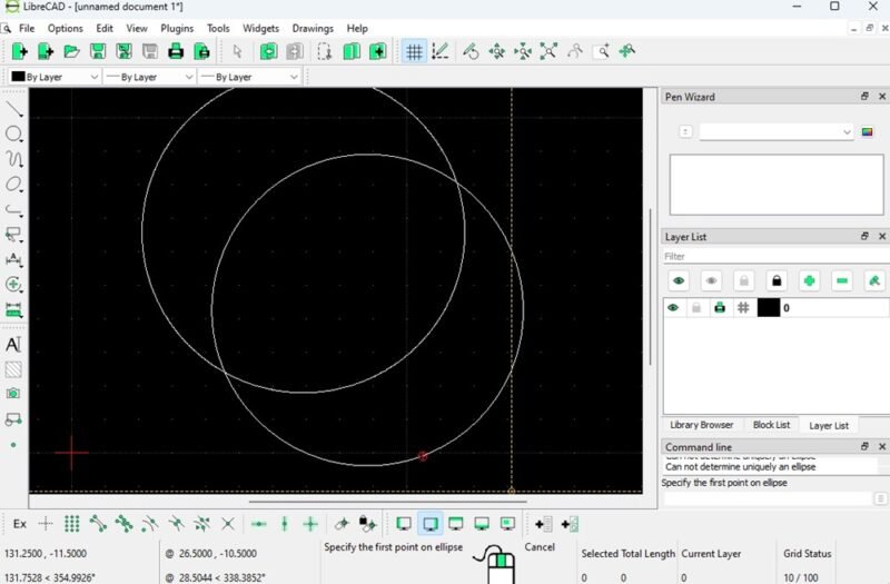 Использование LibreCAD для создания диаграммы