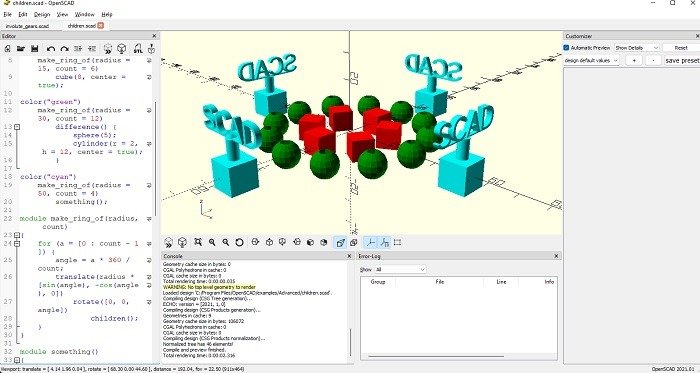 Компиляция модели в OpenSCAD.