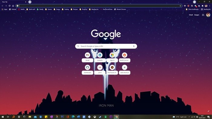 Лучшие темы Chrome Железный человек