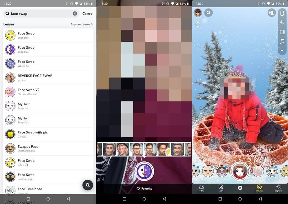 Лучшие приложения для обмена лицами Android Snapchat