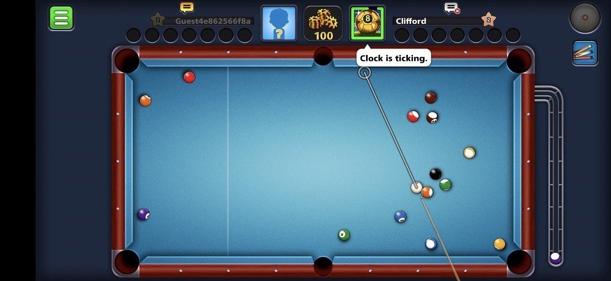 Обзор интерфейса приложения 8-Ball Pool.