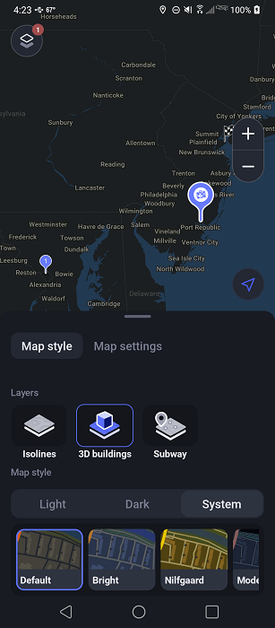 Добавление слоев в приложении Maps.me.