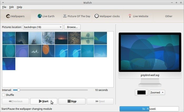 Лучшие программы для смены обоев Linux Wallch Pictures