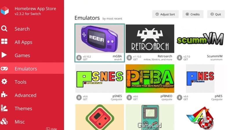 Просмотр приложений Homebrew на Nintendo Switch.