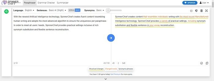 Лучшие онлайн-инструменты для перефразирования, которые стоит попробовать Spinner Chief