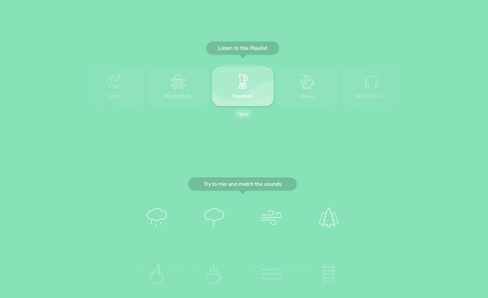 Лучшие места Белый шум Noisli