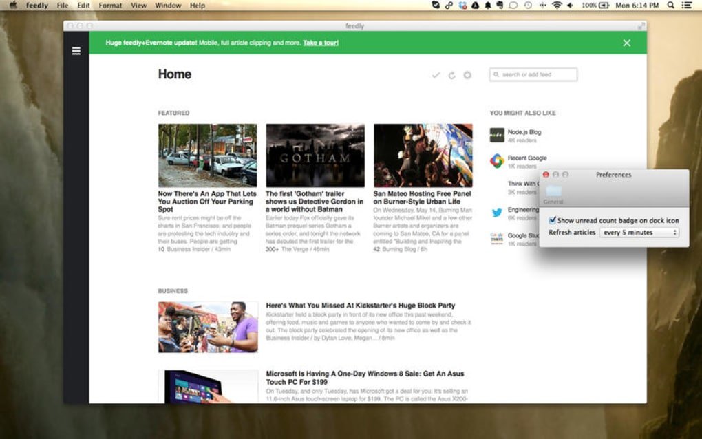 Лучшие RSS-приложения Mac Feedly