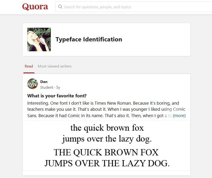 Лучшие сайты определяют шрифты Font Quora