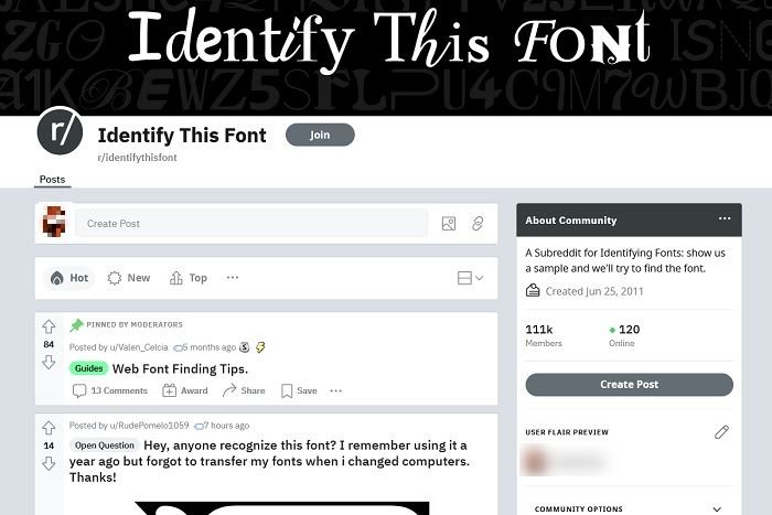 Лучшие сайты для определения шрифтов Reddit Sub