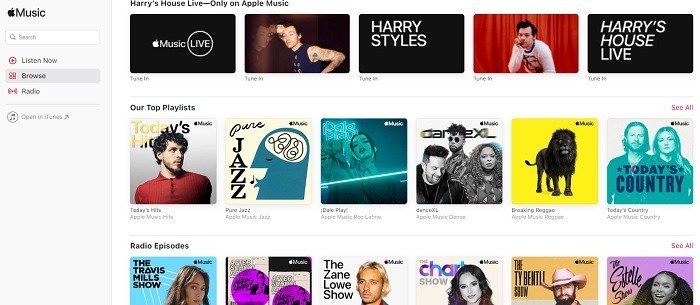 Основной музыкальный проигрыватель Apple Music.