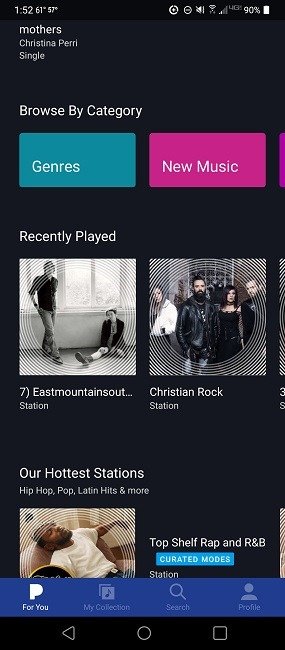 Музыкальный плеер Pandora для Android.