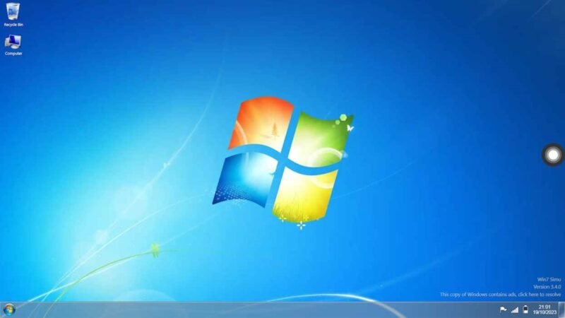 Вид рабочего стола Windows 7 в эмуляторе веб-браузера.<h2><span id=