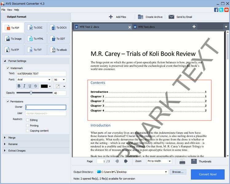 Преобразование документов в PDF в AVS Document Converter.