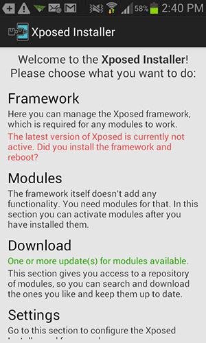 Установщик Xposed для Android.