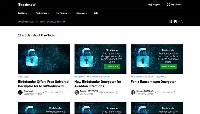 Инструмент дешифрования Bitdefender