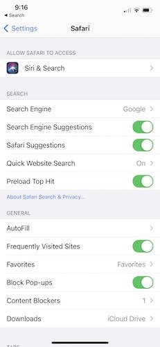 Заблокировать Разрешить всплывающие окна Safari IOS