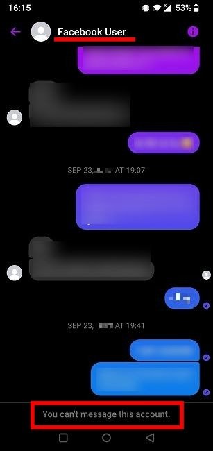 Пытаюсь отправить сообщение человеку, который удалил свою учетную запись Facebook.