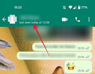 Сообщение «Последний раз видели» отображается в WhatsApp для Android.