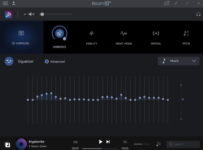 Обзор рабочего стола Boom 3d Эквалайзер