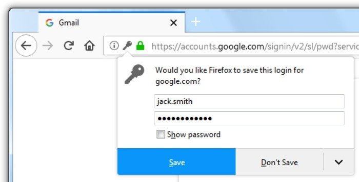 Менеджер паролей браузера Firefox