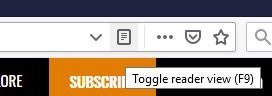 Режим чтения браузера Firefox