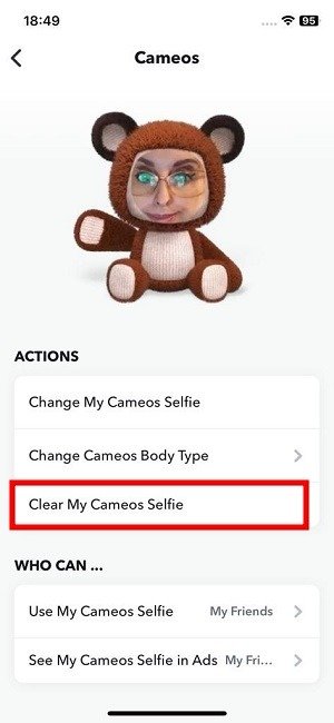 Камеи Селфи Snapchat Ios Удалить