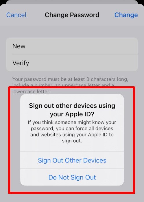 Изменение пароля Apple ID