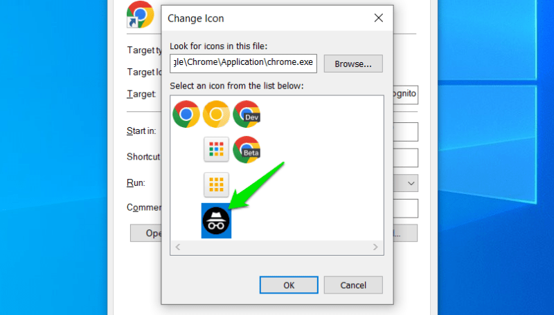 Изменить значок Chrome