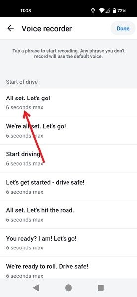 Начинаю записывать фразу в приложении Waze.