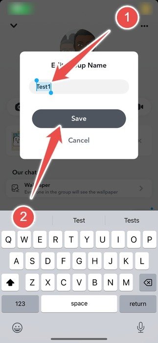 Изменение имени группы Snapchat в приложении <h2><span id=