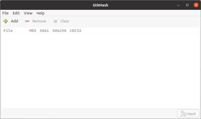 Проверьте хэши с помощью интерфейса Gtkash