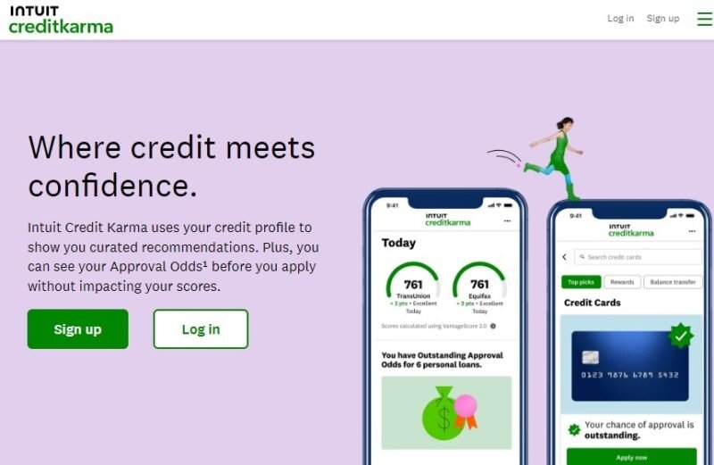 Страница регистрации Credit Karma.