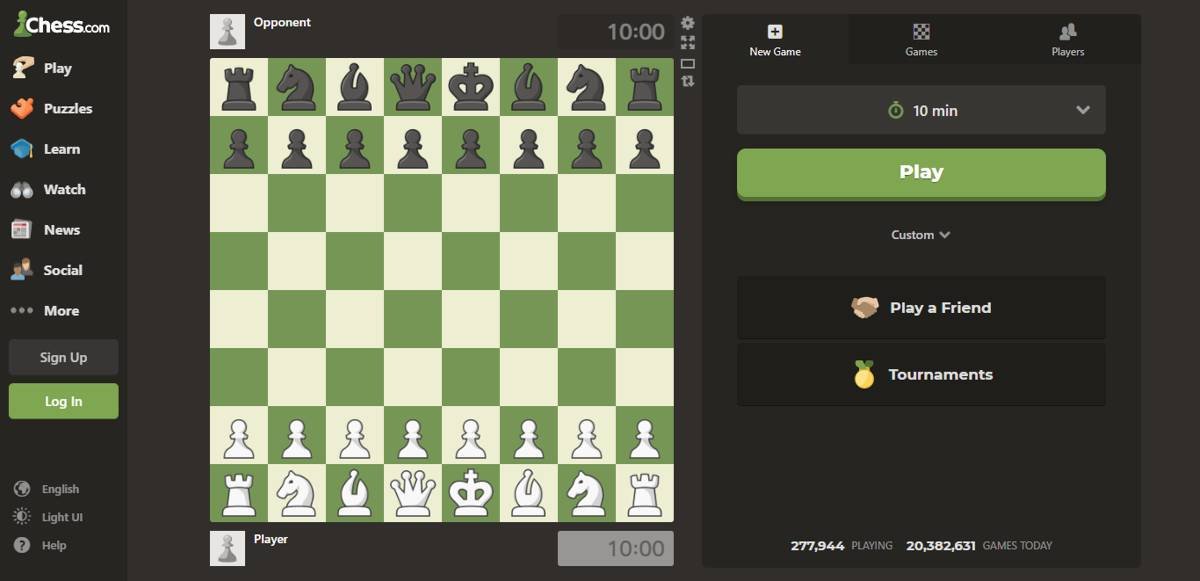 Страница Chess Com Online Chess Play Anon Player Скриншот