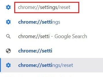 Наберите «chrome://settings/reset» в адресной строке Chrome.