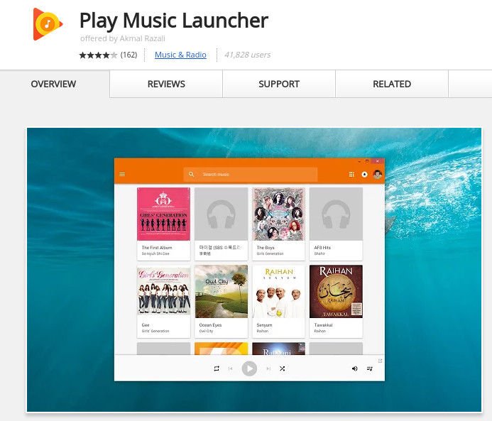Chrome OS Play Music Launcher