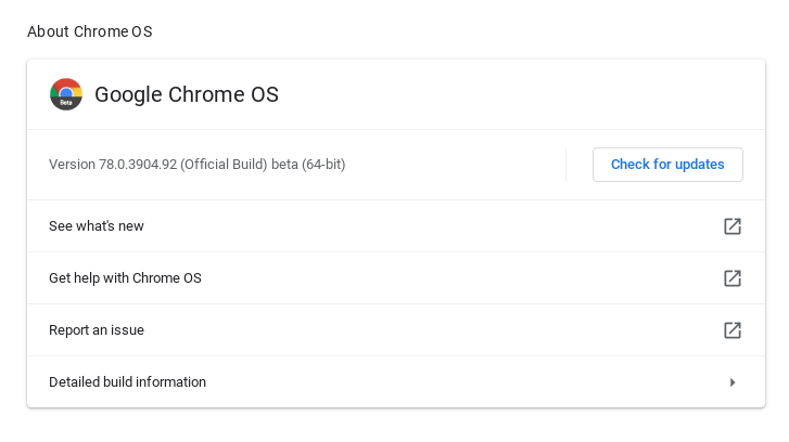 Chromeos Проверить обновления