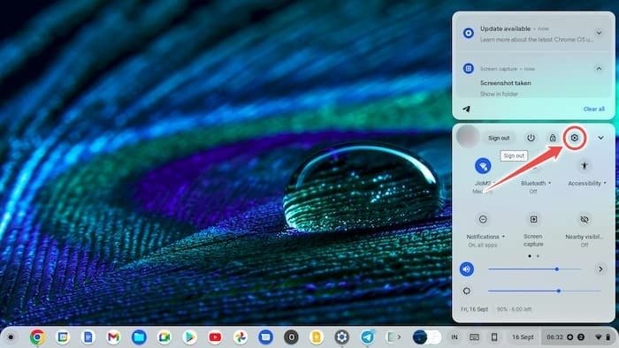 Просмотр настроек Chromeos