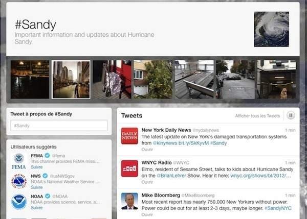 Хэштег Сэнди в Твиттере