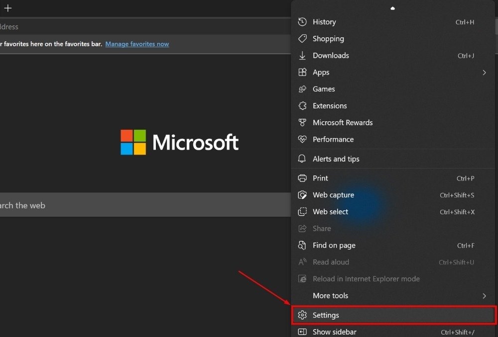 Нажимаем «Настройки» в браузере Microsoft Edge.