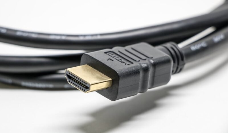 Снимок крупным планом кабеля HDMI